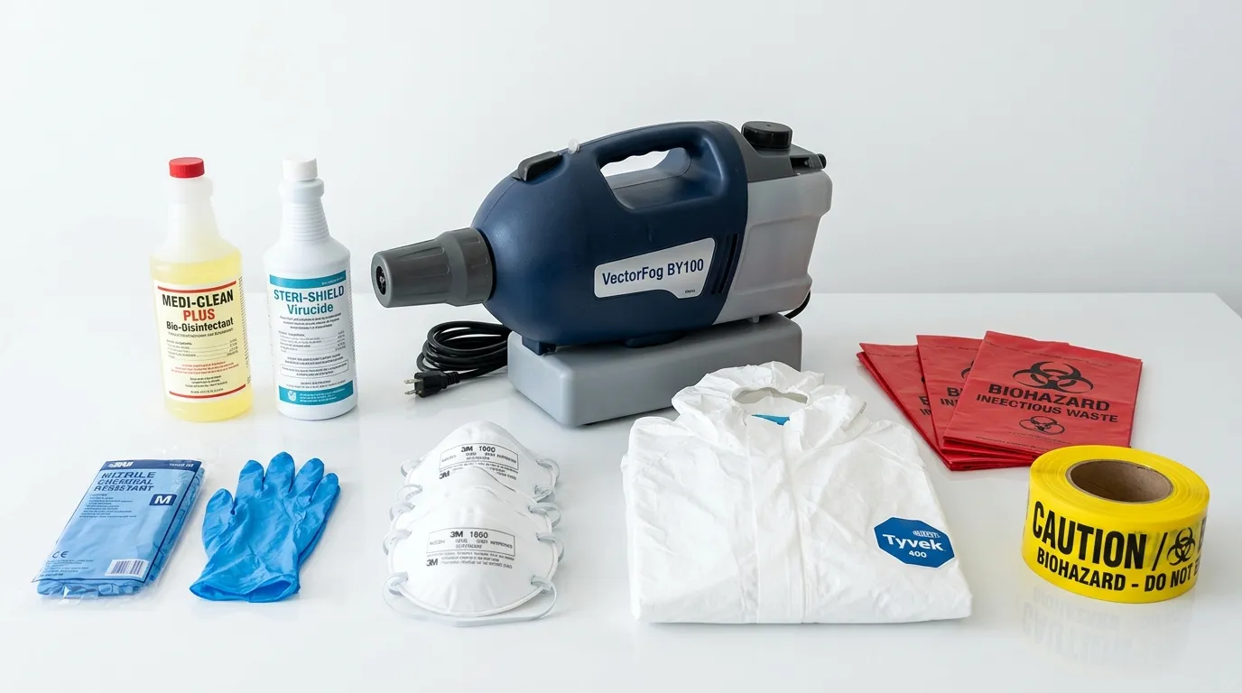 Professional biohazard remediation crew working in Tucker